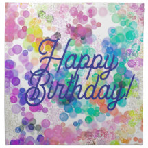 Happy Birthday Abstrakte farbenfrohe Bokeh Bubbles