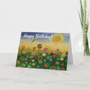 Happy Birthday Abstrakten Mohnfeld Karte