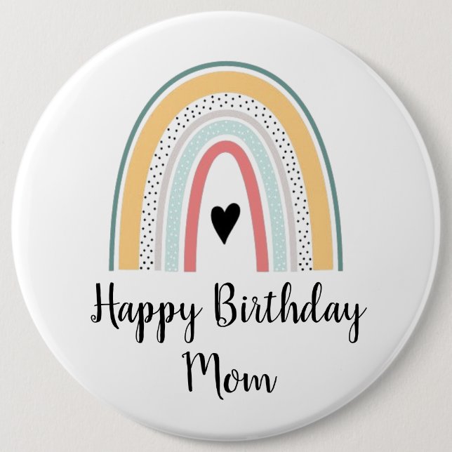 Happy Birthday Abzeichen anpassen - Regenbogen Button (Vorderseite)