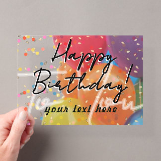 Happy Birthday Acrylic Invitation Acryleinladungen