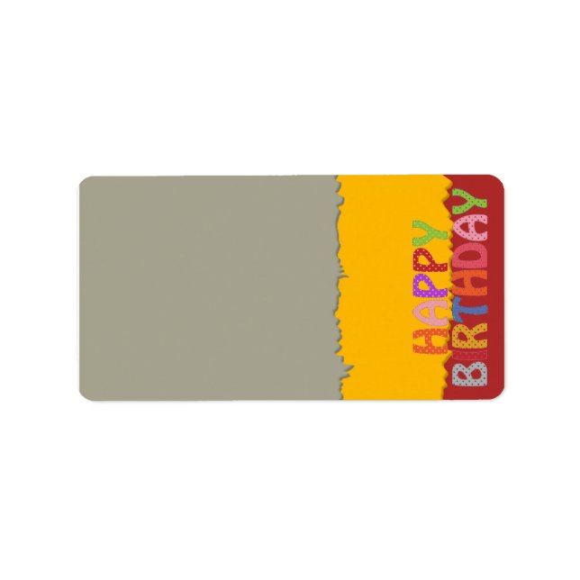 Happy Birthday Address Label Adressaufkleber (Vorne)