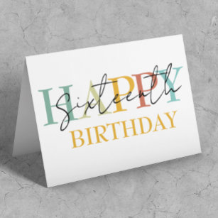 Happy Birthday Age Personalisierte Farben Einfach Karte