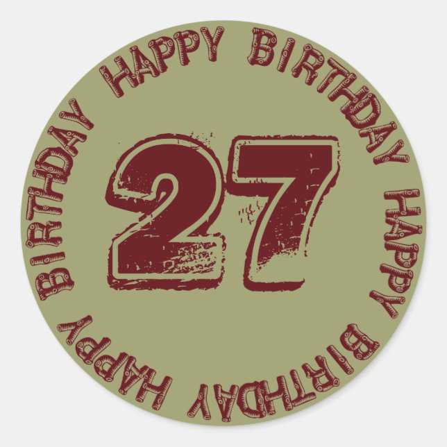 Happy Birthday Age Template Sticker für Ihm (Vorderseite)