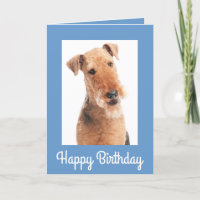 Happy Birthday Airedale Terrier Dog Grußkarte