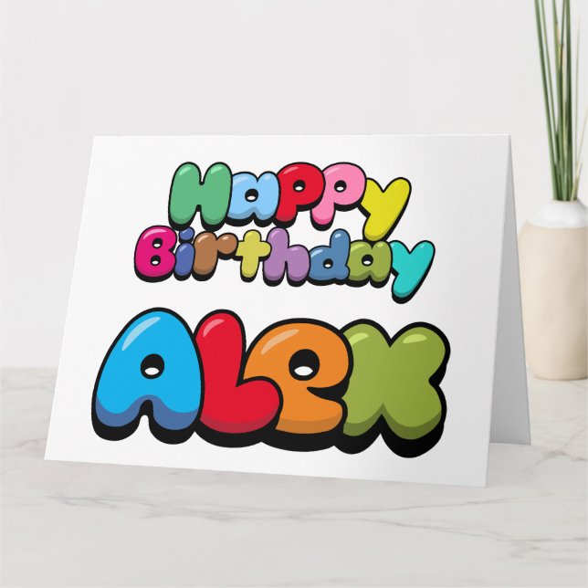 Happy Birthday Alex Karte (Vorderseite)