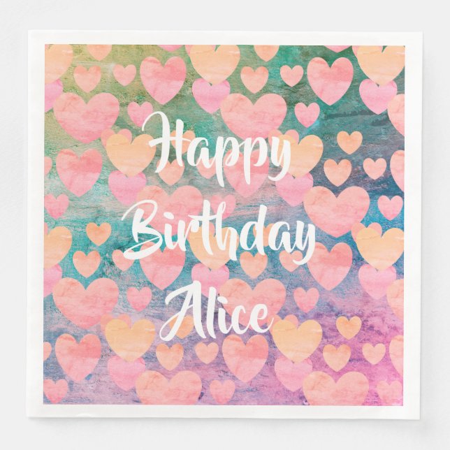 Happy Birthday #Alice Party Napkins von DAL Serviette (Vorderseite)