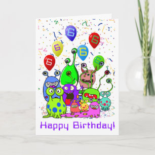 Happy Birthday Alien Party Karte