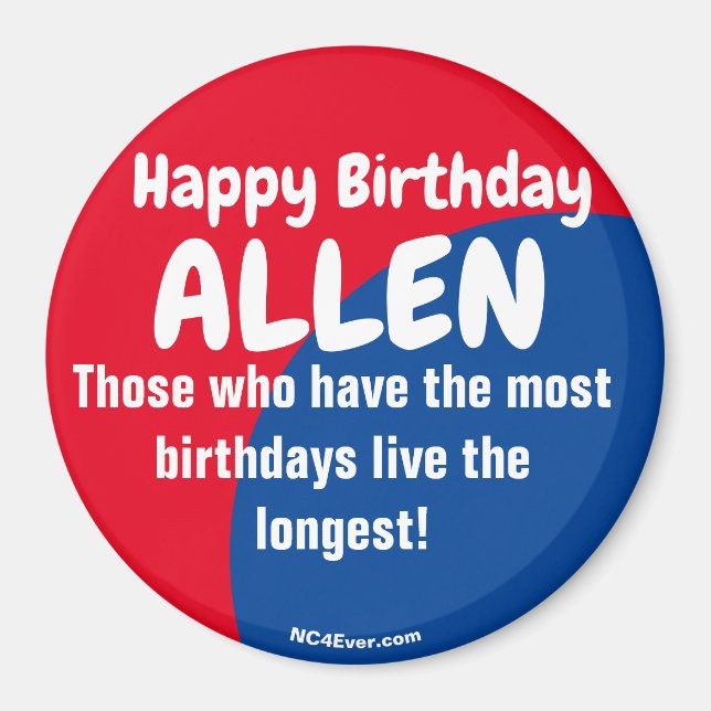 Happy Birthday ALLEN Magnet (Vorne)