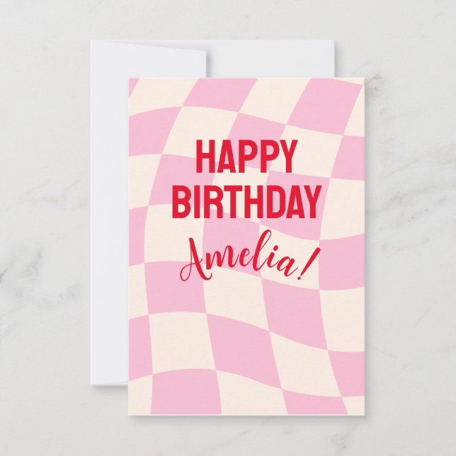 Happy Birthday Amelia Individuelle Name Personalis Karte (Vorderseite)