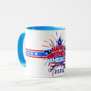Happy Birthday America 4. Juli Unabhängigkeit WHIT Tasse