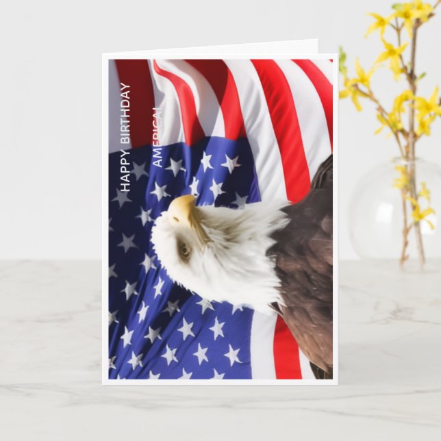 Happy Birthday America Greeting Card Karte (Gelbe Blume)