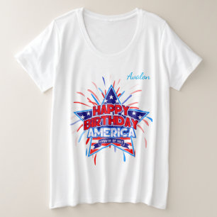 Happy Birthday America Große Größe T-Shirt