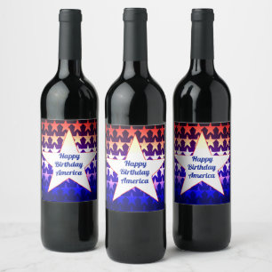 Happy Birthday America Personalize Weinetikett