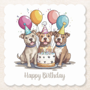 Happy Birthday American Pit Bull Terrier Dogs Untersetzer