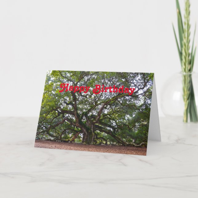 Happy Birthday Angel Oak South Carolina Karte (Vorderseite)