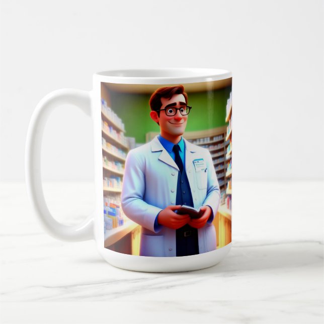 Happy Birthday Apotheker Kaffeetasse (Links)
