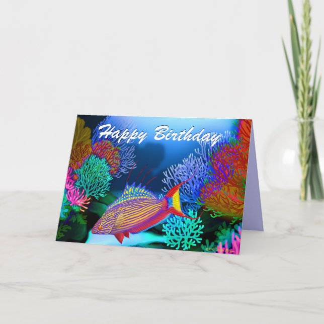 Happy Birthday Aquarium Fish Card Karte (Vorderseite)