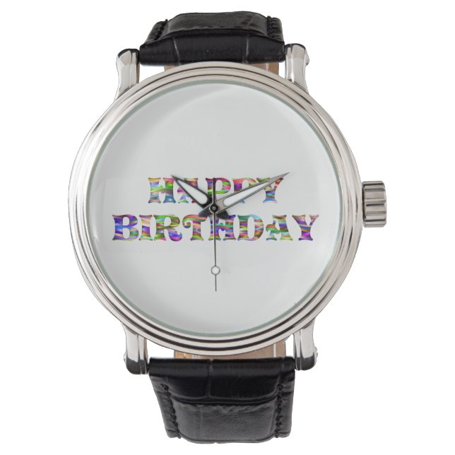 Happy Birthday Armbanduhr (Vorderseite)