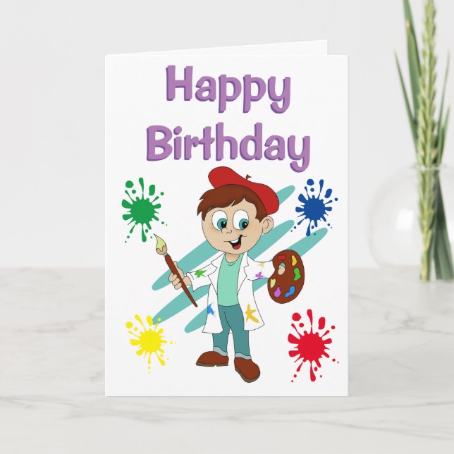 Happy Birthday Artist Karte (Vorderseite)