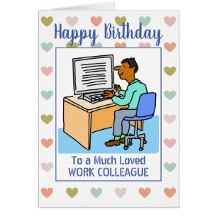 Happy Birthday Asian Office Work Colleague