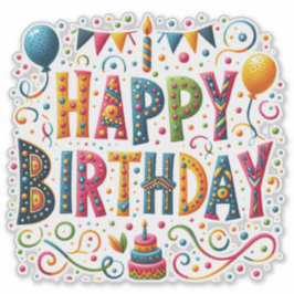 Happy Birthday Aufkleber