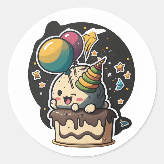 Happy Birthday" Aufkleber! Runder Aufkleber (Vorderseite)