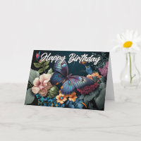 Happy Birthday | Ausgereifte Butterfly Artwork