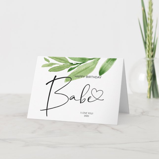 Happy Birthday Babe Geschenk Romantische Karte für (Vorderseite)