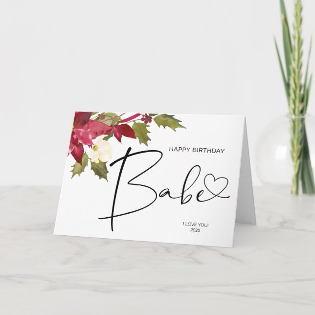 Happy Birthday Babe Weihnachtsgeschenk für Boyfrie Karte (Vorderseite)