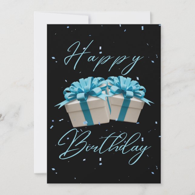 Happy Birthday Baby Blue Einladung (Vorderseite)
