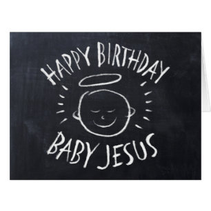 Happy Birthday Baby Jesus Chalkboard Christlich