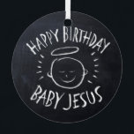 Happy Birthday Baby Jesus Chalkboard Weihnachten Ornament Aus Metall<br><div class="desc">Manchmal ist es schön, sich zu erinnern, wofür "CHRIST"-Weihnachten gefeiert wird. Teilen Sie den Geist Ihres Glaubens mit anderen. Finden Sie dieses charmante Design auf anderen Produkten - Karo in unserem Shop. Es gibt eine schwarze Kreide-Version nur für Weiß - eine 'Weiße Kreide' Version, wenn Sie dieses Produkt in schwarzen...</div>