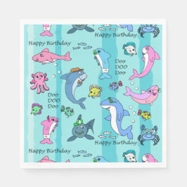 Happy Birthday Baby Shark Doo Doo Doo Doo Party Serviette