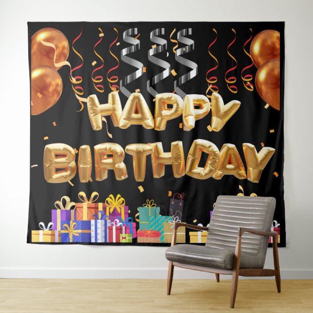 Happy Birthday Backdrop Wandteppich (Beispiel (Horizontal))