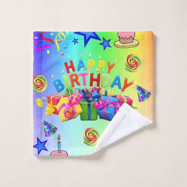 Happy Birthday Bad Handtuch Sets (Waschlappen)