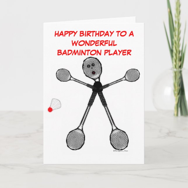 Happy Birthday Badminton Player Karte (Vorderseite)