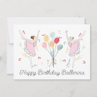 Happy Birthday Ballerina Birthday Ballet Balloons Karte