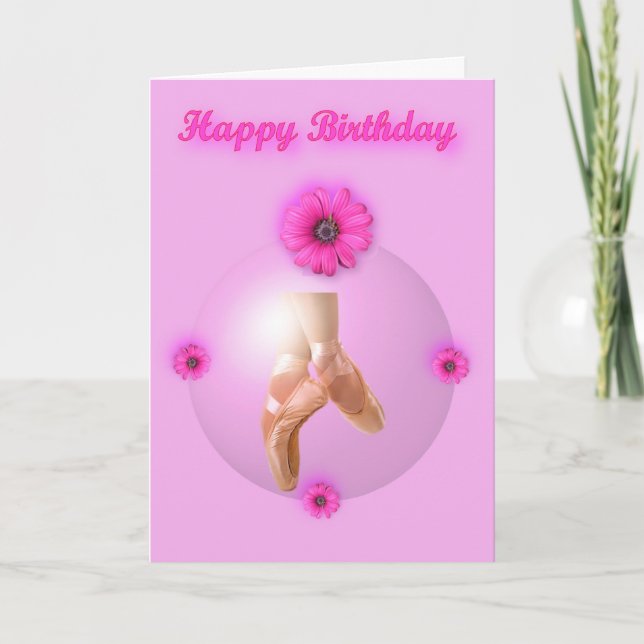 Happy Birthday Ballet Ballerina Dancer Ballet Schu Karte (Vorderseite)