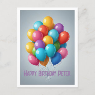 Happy Birthday Ballons Party Postkarte