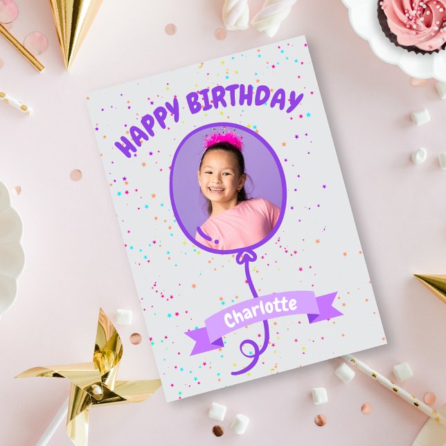 Happy Birthday Balloon Foto Card Karte (Von Creator hochgeladen)