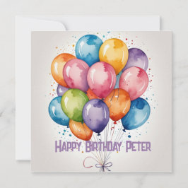 Happy Birthday Balloon Grußkarte - Benutzerdefinie Einladung
