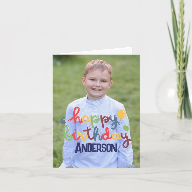 Happy Birthday Balloon individuell anpassbar (Vorderseite)