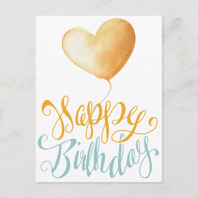 Happy Birthday Balloon Postkarte (Vorderseite)