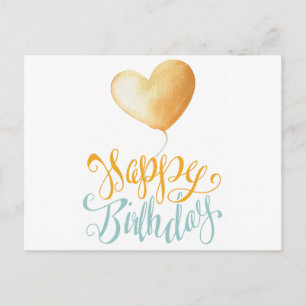 Happy Birthday Balloon Postkarte