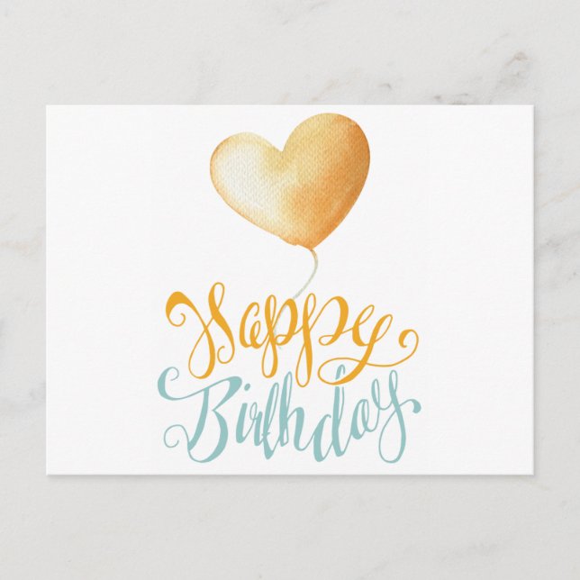 Happy Birthday Balloon Postkarte (Vorderseite)