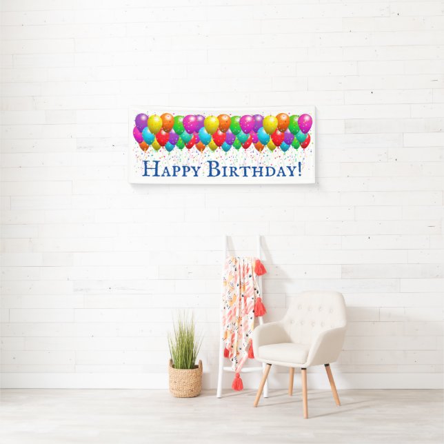 Happy Birthday Balloon und Confetti Banner (Insitu)