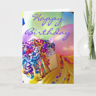 Happy Birthday Balloon und Confetti Card Karte