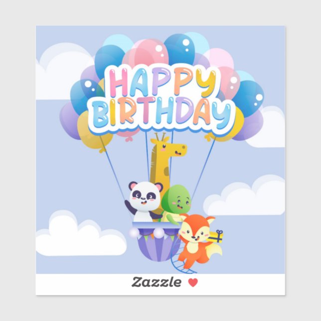 Happy Birthday Balloons Aufkleber (Blatt)