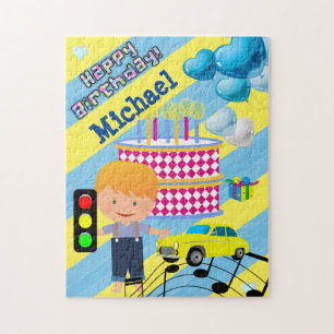 Happy Birthday Balloons Cake Boy Cars