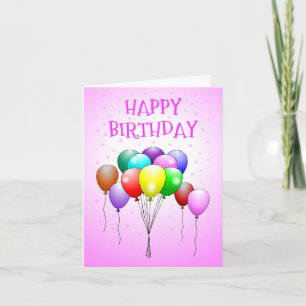 Happy Birthday Balloons Card Karte